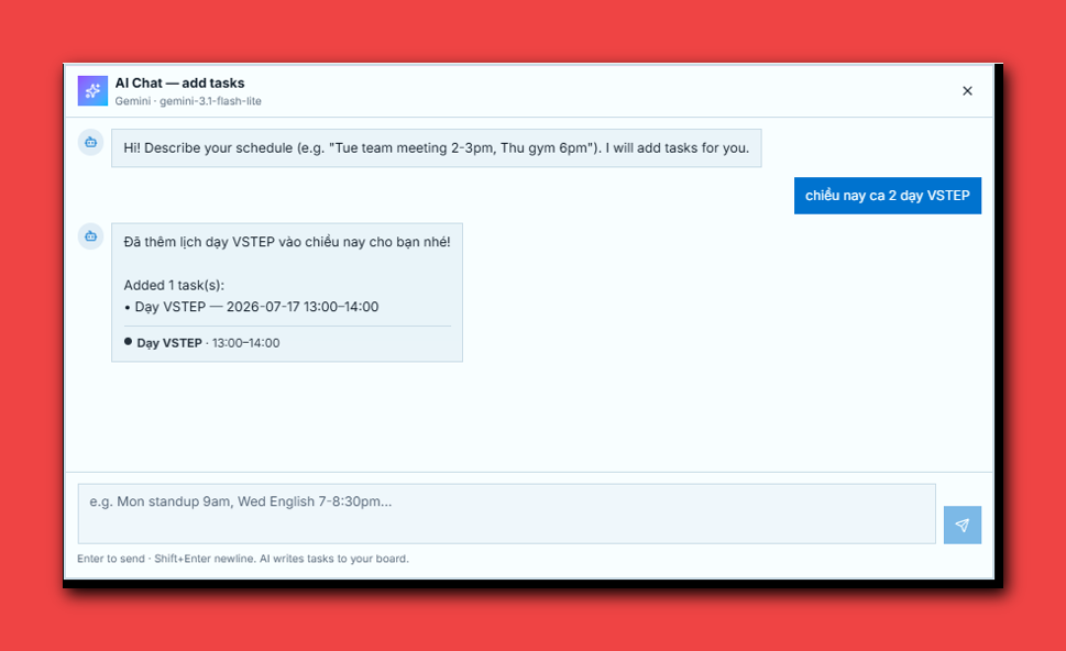 WeekBoard AI — plan work schedule with chat